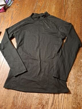 New Medium Devops Black Long Sleeve Mock Turtleneck Activewear Casual Shirt Top